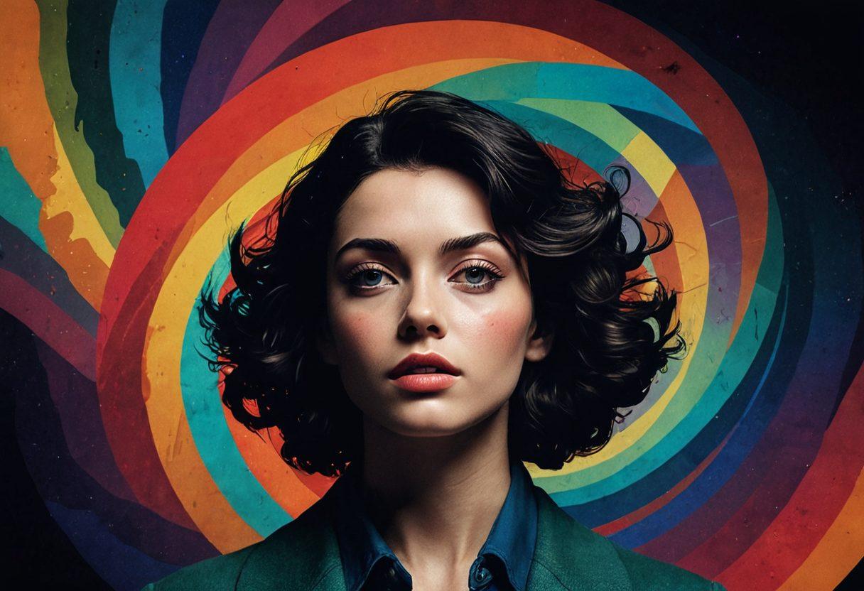 A dynamic collage illustrating the evolution of emotional cinema, featuring a dramatic, swirling vortex of iconic scenes from melodramas merging into vibrant indie film aesthetics. Include elements like expressive actors showing intense emotions, iconic indie film visuals like a small film crew, and a cinematic reel transitioning through various colors and textures. The background should fade from dark, moody tones to bright, lively hues, symbolizing the journey from melodrama to indie. surrealistic. vibrant colors. cinematic style.